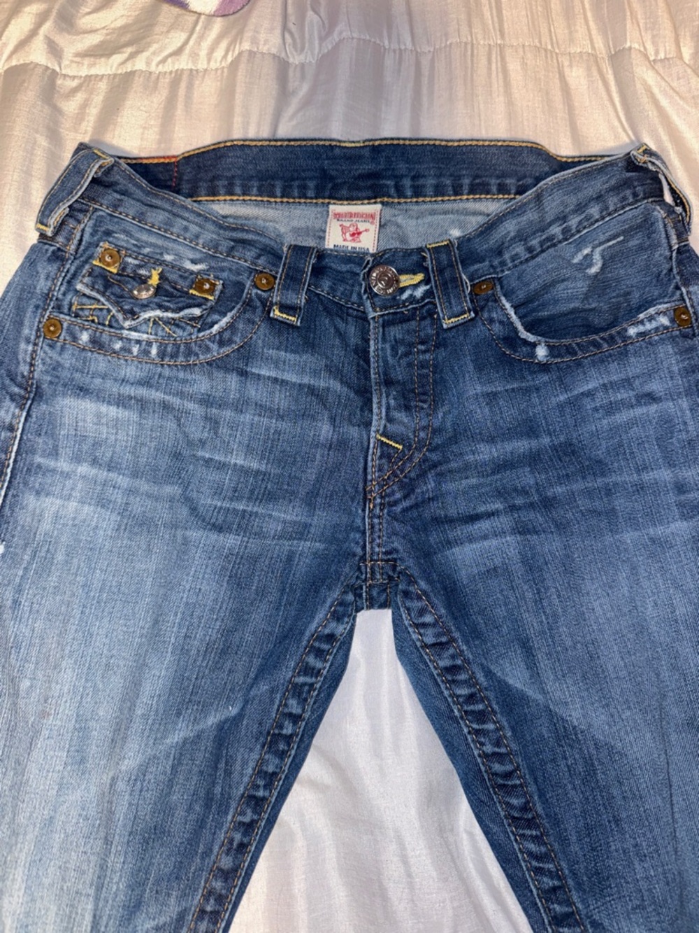 True Religion Women’s Distressed Blue Denim Jeans